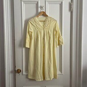 Vintage Buttercream Lace-Trim Nighty